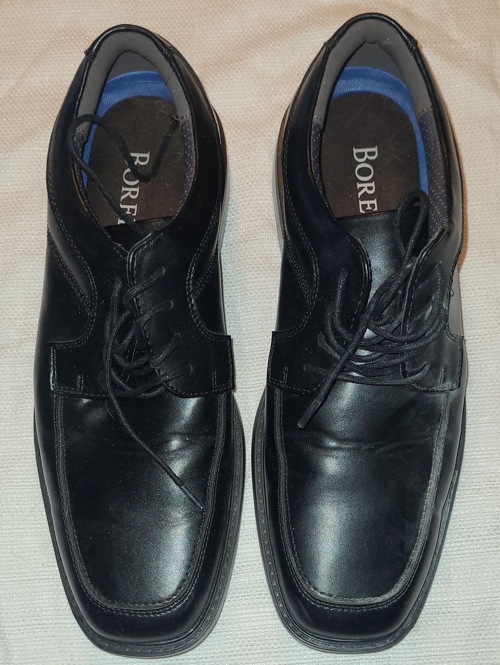 Men's Black Leather Lace-Up Derby Shoes